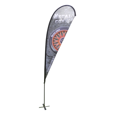 Flying Style Polyester Custom Beach Flags For Outdoor Advertising