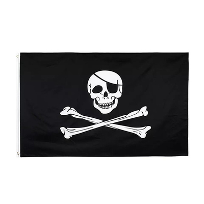 OEM Custom Polyester Flag 3x5Ft Skull Crossbones Pirate Flag