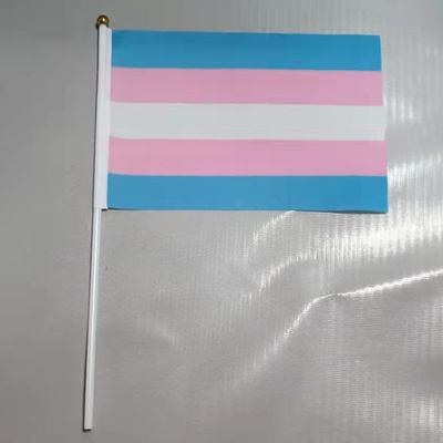 Customize Size Hand Held Pride Flag 14cmx21cm With Plastic Pole