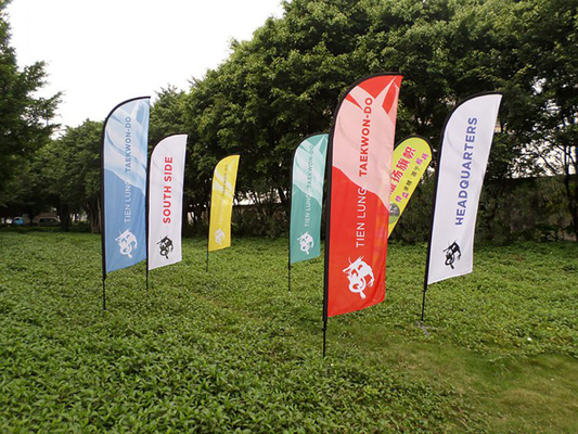 OEM Logo Outdoor Beach Flag Promotional Feather Banner Stand