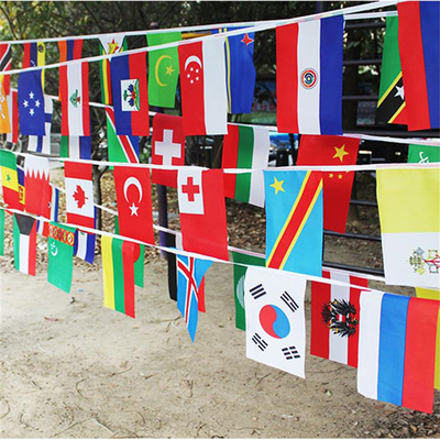 Custom Outdoor Bunting Flag Decor 100% Polyester For Decoration