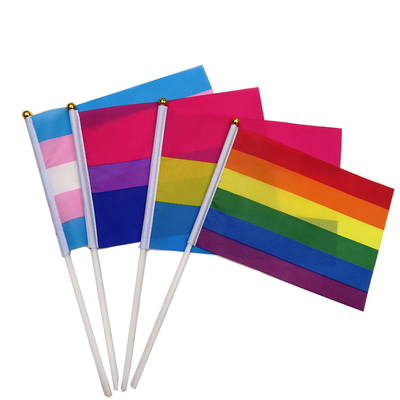 Hotsale LGBT Hand Falgs 100D Polyester Personalised Hand Waving Flags