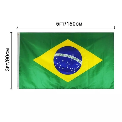 High Quality Custom Brazil Flags 3x5Ft 100D Polyester Flags