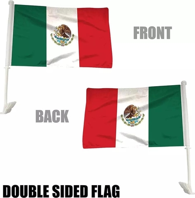 Custom Car Flag Screen Printed Mexico Car Flag With Plastic Pole