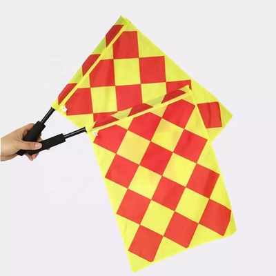 Custom Polyester Soccer Football Referee Flags Portable OEM / ODM Designs
