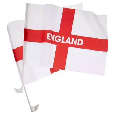 68D / 100D World Cup Car Flags Decorative Printed Custom England Car Flag