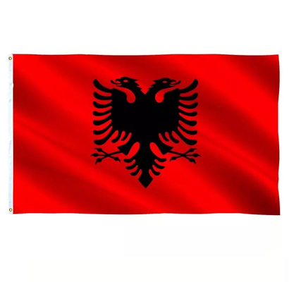 CMYK Color Custom 3X5 Ft Flags 100% Polyester Albania Country Flag