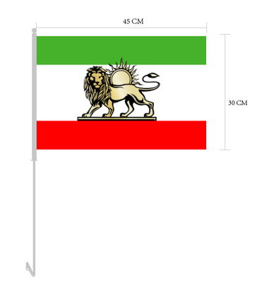 Custom Iranian Car Window Flag Pantone color Polyester Iran Lion Flag
