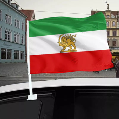 Custom Iranian Car Window Flag Pantone color Polyester Iran Lion Flag