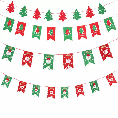 Felt Custom Christmas Flags Hanging Atmosphere Festival Decoration