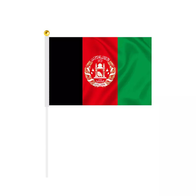 White Pole Personalised Hand Held Flags 100D Polyester Afghanistan International Flag