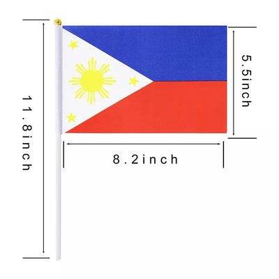 Portable Philippine National Flag 14x21cm Filipino Hand Held Flags