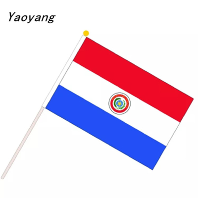 Chilean Hand Held Flags Outdoor Waving Polyester Custom Logo