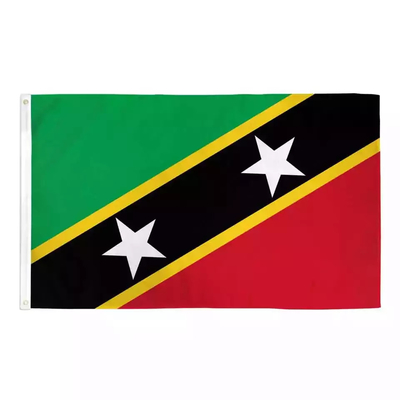 Custom Size St Kitts And Nevis Flag Single / Double Sided Printing CMYK Color