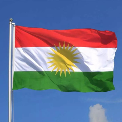 100% Polyester Kurdistan National Flag Pantone Color For Wedding Favors