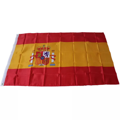 Pantone Color Polyester World Flags Hanging Style Spain National Flag