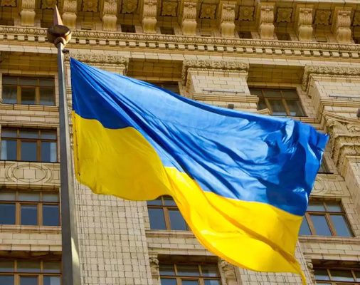 Pantone Color Polyester World Flags 3x5 Ukrainian National Flag Hanging Style