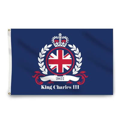 High Quality 3x5ft King Charles Flag UK King Charles III Coronation 2023