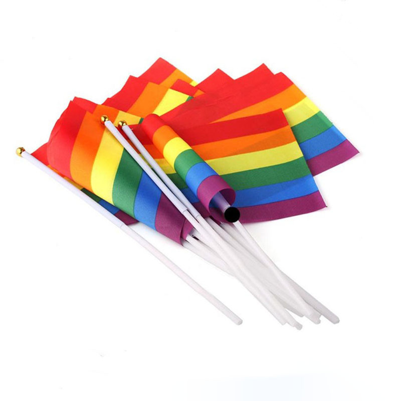 Customized Shake Handheld Pride Flag 14cmx21cm 100d Polyester