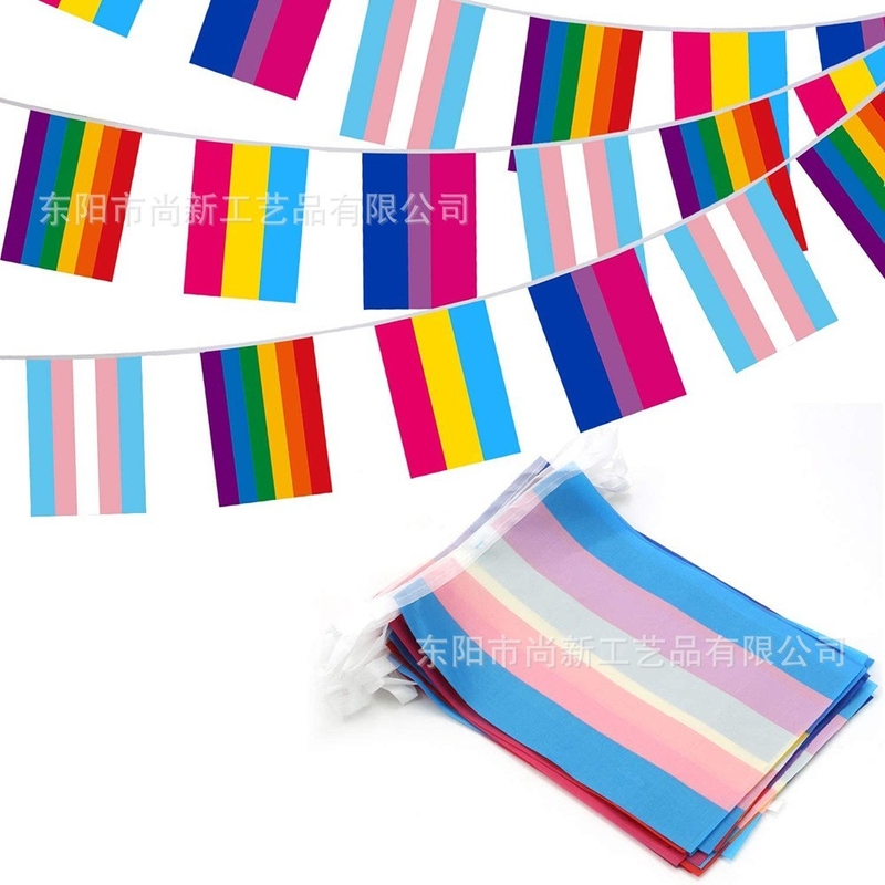 Custom Logo Polyester LGBT Flag Lesbian Gay Pride Triangle Flag
