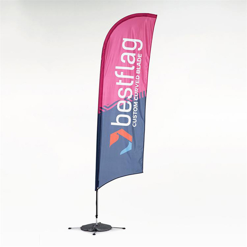 YaoYang Knife And P Shape Feather Outdoor Beach Flag Double Sides Printed