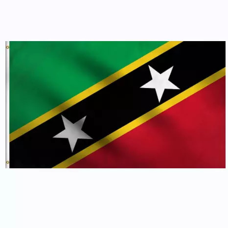 Custom Size St Kitts And Nevis Flag Single / Double Sided Printing CMYK Color